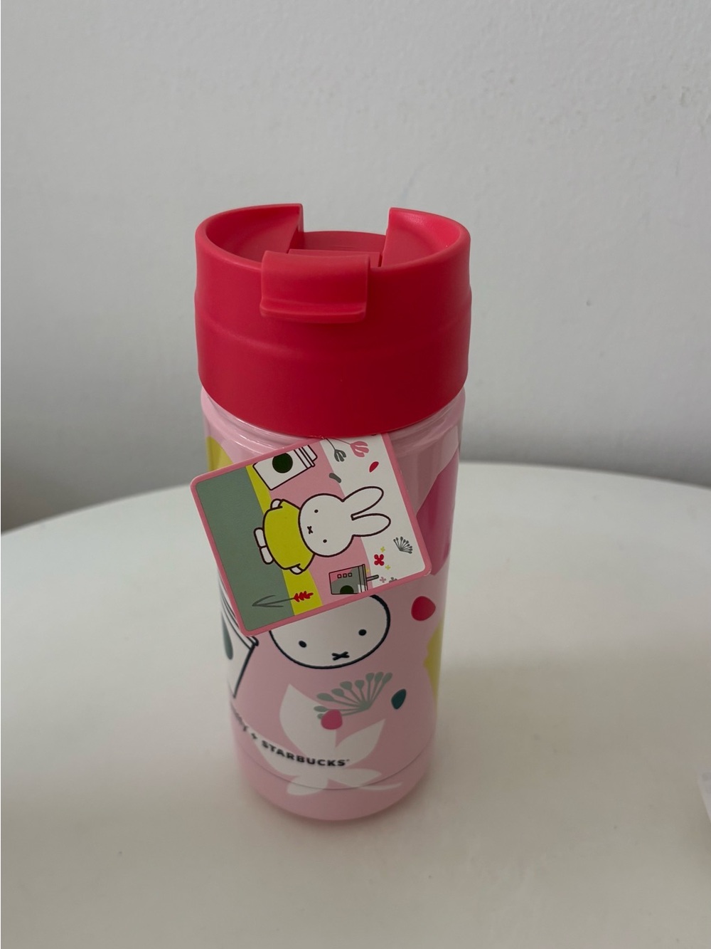 Starbucks Pink and Red Bunny Kids Travel Bottle